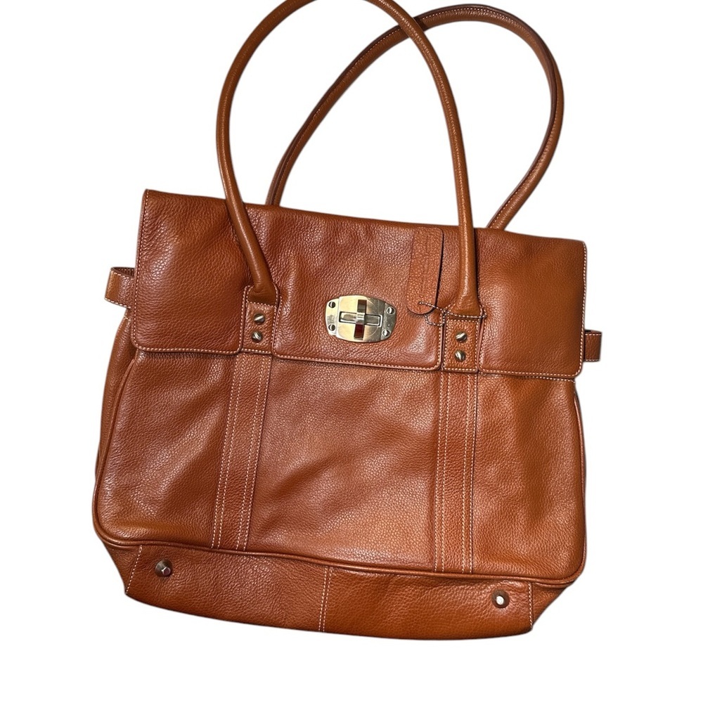 La Diva Brown Leather Tote Bag